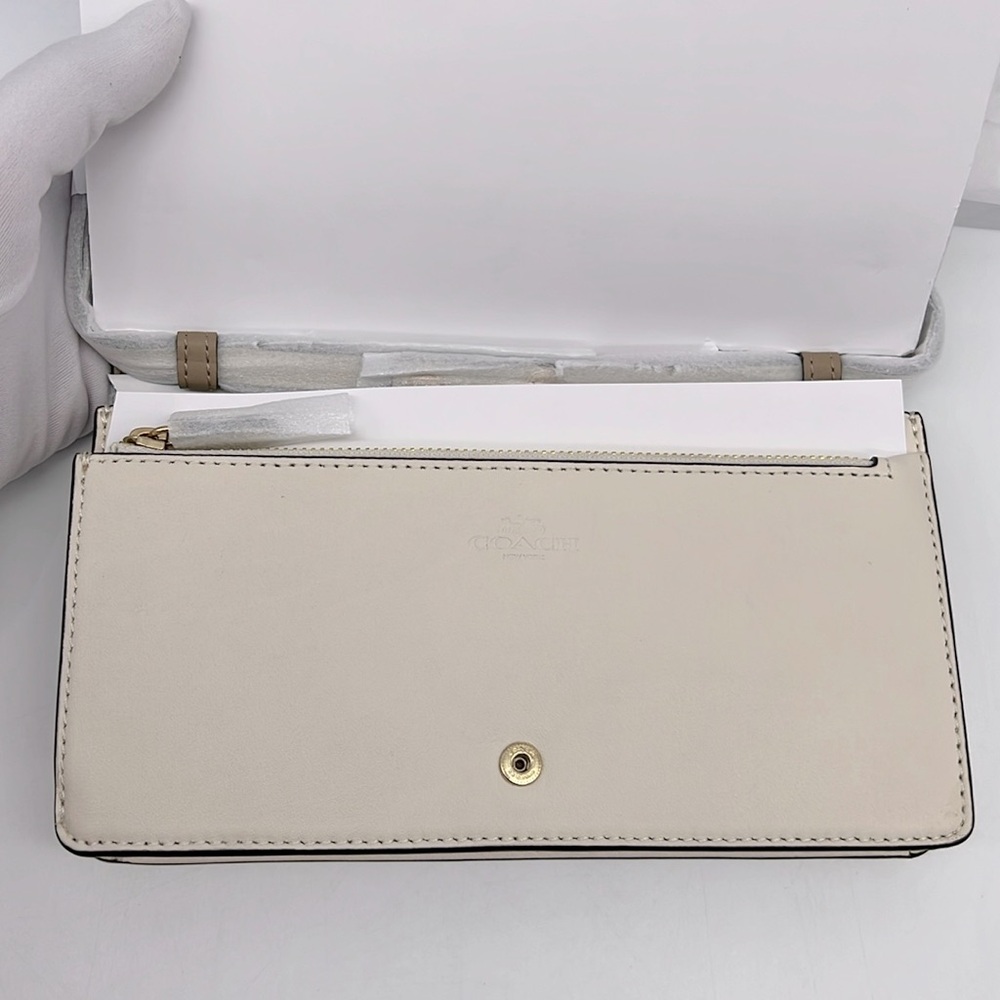Coach Anna Foldover Clutch Crossbody Bag With Heart Print - Picture 7 of 16